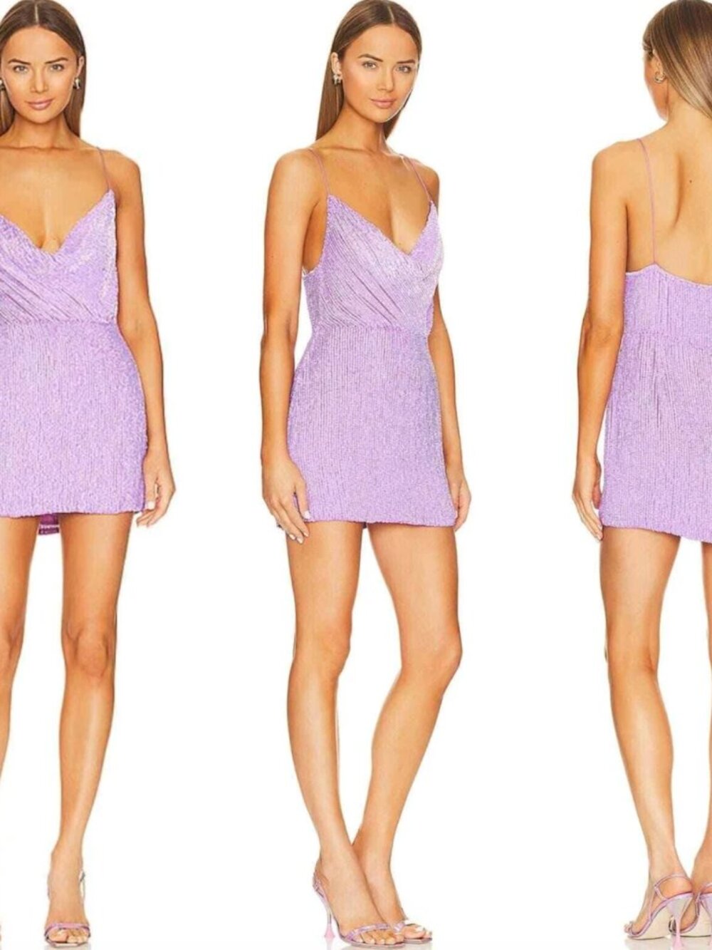 Retrofete Jill Sequin Dress in Iridescent Lavender